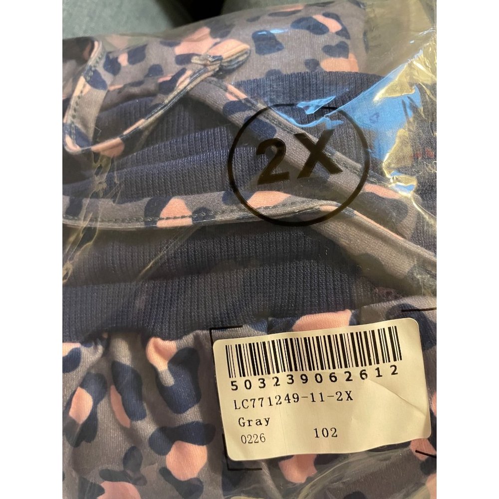 Leopard Print Solid Waistband Plus Size Lounge Pa… - image 7